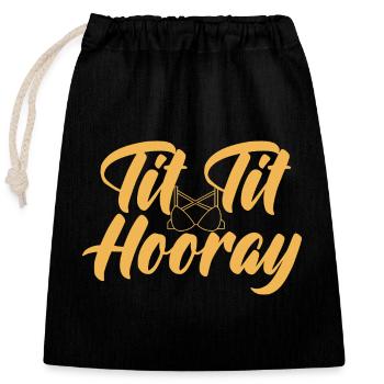 New Fake Big Boobs Surgery Congratulations - Closable cotton gift bag (25x30cm) - black - Front