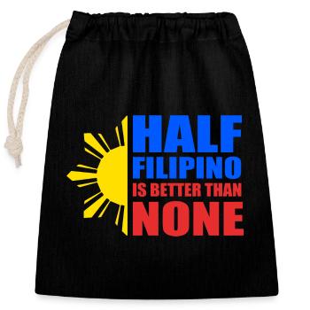 Filipino Philippines - Closable cotton gift bag (25x30cm) - black - Front