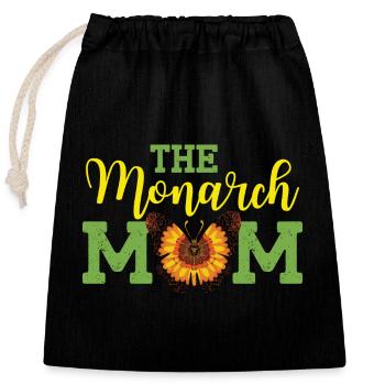 Die Monarch Mom - Verschließbarer Geschenkbeutel aus Baumwolle (25x30cm) - Schwarz - Vorne