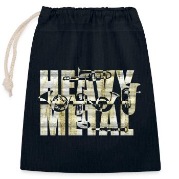 Fanfare, fanfare, trompette - Sac cadeau en coton avec cordon (25 x 30 cm) - bleu marine - Devant