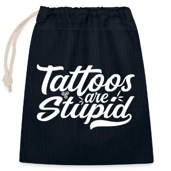 Tattoos sind dumm - Funny Anti Tattoo - Verschließbarer Geschenkbeutel aus Baumwolle (25x30cm) - Navy - Vorne