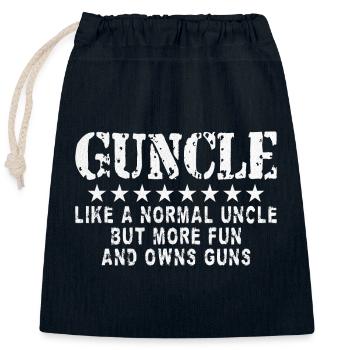 Humour Oncle Passionné Armes À Feu - Sac cadeau en coton avec cordon (25 x 30 cm) - bleu marine - Devant