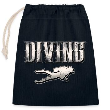 Plongée sous-marine - Sac cadeau en coton avec cordon (25 x 30 cm) - bleu marine - Devant