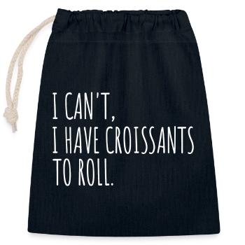 Humor Croissants Bäcker Konditor - Verschließbarer Geschenkbeutel aus Baumwolle (25x30cm) - Navy - Vorne