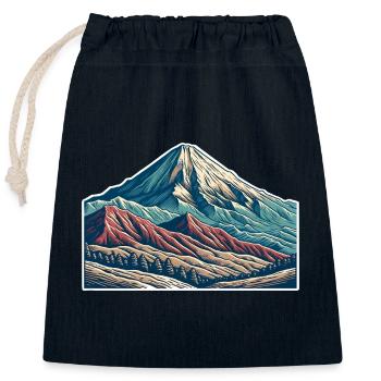 Berge - Verschließbarer Geschenkbeutel aus Baumwolle (25x30cm) - Navy - Vorne