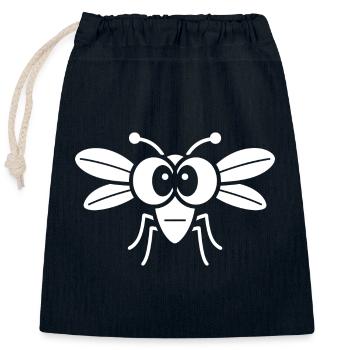 Fly - Closable cotton gift bag (25x30cm) - navy - Front