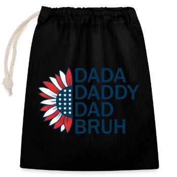 Herren Dada Papa Papa Bruh Vatertag Patriotisch - Verschließbarer Geschenkbeutel aus Baumwolle (25x30cm) - Schwarz - Vorne