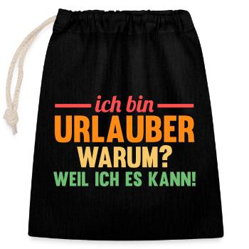 Sommerurlaub Urlauber Urlaub - Verschließbarer Geschenkbeutel aus Baumwolle (25x30cm) - Schwarz - Vorne