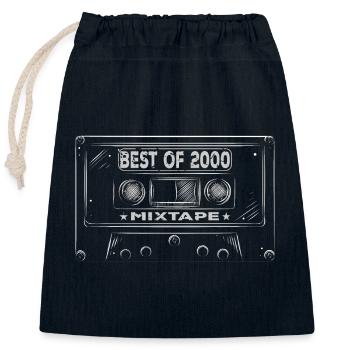2000 Birthday Mixtape Cassette Retro - Sac cadeau en coton avec cordon (25 x 30 cm) - bleu marine - Devant