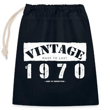 53 Jahre alt: Vintage Classic 1970 53. Geburtstag - Verschließbarer Geschenkbeutel aus Baumwolle (25x30cm) - Navy - Vorne