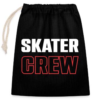 Skater Crew - Closable cotton gift bag (25x30cm) - black - Front