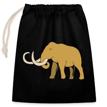 Mammouth - Sac cadeau en coton avec cordon (25 x 30 cm) - noir - Devant
