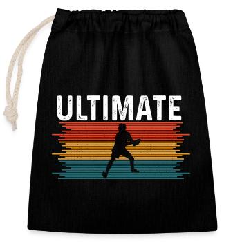 Disque de lancer de frisbee ultime - Sac cadeau en coton avec cordon (25 x 30 cm) - noir - Devant