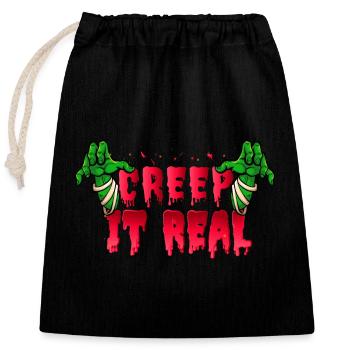 Halloween Costume Halloween Party - Closable cotton gift bag (25x30cm) - black - Front