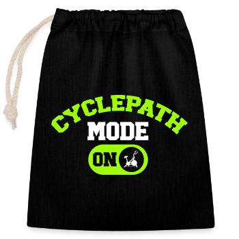 Indoor Cycling Bike Workout - Closable cotton gift bag (25x30cm) - black - Front