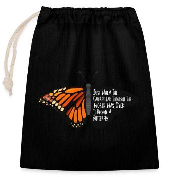 Monarchfalter Amerikanischer Monarch Schmetterling - Verschließbarer Geschenkbeutel aus Baumwolle (25x30cm) - Schwarz - Vorne