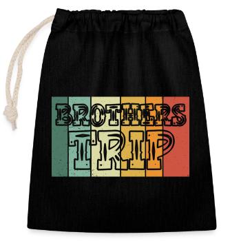 Sibling Brothers Journey - Closable cotton gift bag (25x30cm) - black - Front