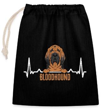 Bloodhound Hund Bluthund - Verschließbarer Geschenkbeutel aus Baumwolle (25x30cm) - Schwarz - Vorne