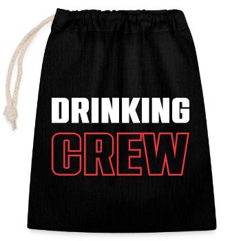 Drinking Crew - Closable cotton gift bag (25x30cm) - black - Front