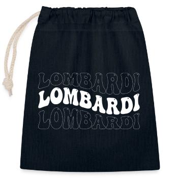 Drôle Lombardi Groovy 4 Hommes Femmes Cool Lombardi - Sac cadeau en coton avec cordon (25 x 30 cm) - bleu marine - Devant