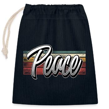 Peace - Closable cotton gift bag (25x30cm) - navy - Front