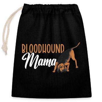 Bloodhound Hund Bluthund - Verschließbarer Geschenkbeutel aus Baumwolle (25x30cm) - Schwarz - Vorne