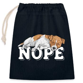 Jack Russell Terrier - Sac cadeau en coton avec cordon (25 x 30 cm) - bleu marine - Devant