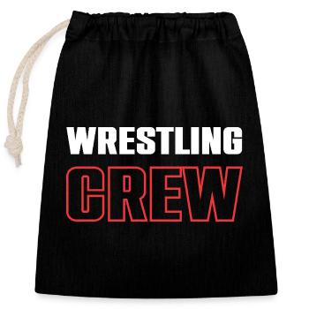 Wrestling Crew - Verschließbarer Geschenkbeutel aus Baumwolle (25x30cm) - Schwarz - Vorne