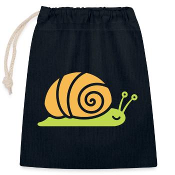 Snail - Closable cotton gift bag (25x30cm) - navy - Front