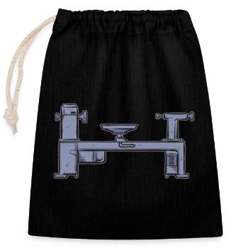 Turning Wood Lathe Lathe - Closable cotton gift bag (25x30cm) - black - Front
