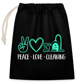 Domestic help, cleaner, housekeeper - Closable cotton gift bag (25x30cm) - black - Front