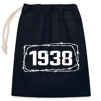 Vintage Made In 1938 - 86 Year Anniversary - Closable cotton gift bag (25x30cm) - navy - Front