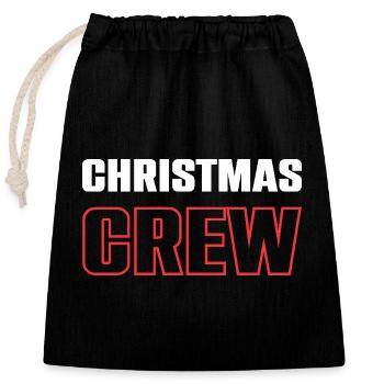 Équipage de Noël - Sac cadeau en coton avec cordon (25 x 30 cm) - noir - Devant