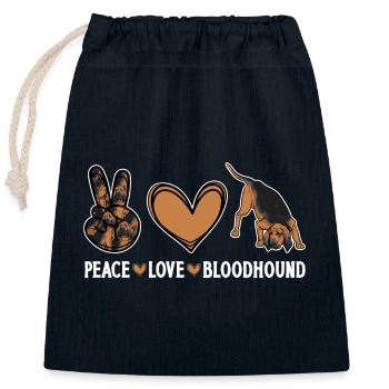 Bloodhound Hund Bluthund - Verschließbarer Geschenkbeutel aus Baumwolle (25x30cm) - Navy - Vorne