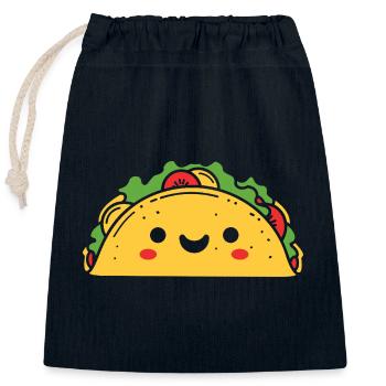 Tacos - Closable cotton gift bag (25x30cm) - navy - Front