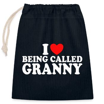 Gift for Grannies I love being called Granny - Closable cotton gift bag (25x30cm) - navy - Front