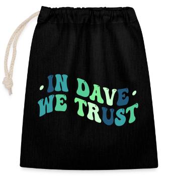 In Dave We Trust - Closable cotton gift bag (25x30cm) - black - Front