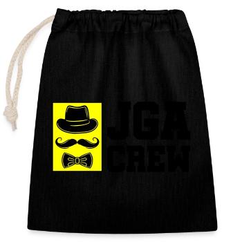 Bachelor Crew Bachelor Party Saying - Closable cotton gift bag (25x30cm) - black - Front