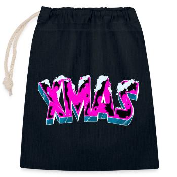 x mas outfit - Verschließbarer Geschenkbeutel aus Baumwolle (25x30cm) - Navy - Vorne