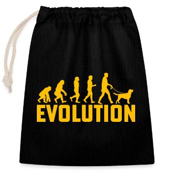 Labrador Evolution - Verschließbarer Geschenkbeutel aus Baumwolle (25x30cm) - Schwarz - Vorne