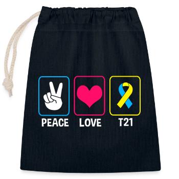 Down syndrome - Closable cotton gift bag (25x30cm) - navy - Front