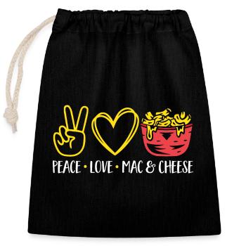 Macaroni Cheese Lover Mac And Cheese - Closable cotton gift bag (25x30cm) - black - Front