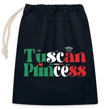 Princesse Toscane Famille Italienne - Sac cadeau en coton avec cordon (25 x 30 cm) - bleu marine - Devant