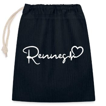 Rennes Heartbeat France City Rennes - Closable cotton gift bag (25x30cm) - navy - Front