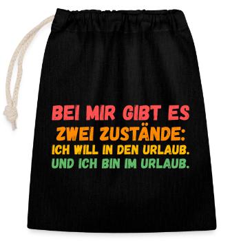 Sommerurlaub Urlauber Urlaub - Verschließbarer Geschenkbeutel aus Baumwolle (25x30cm) - Schwarz - Vorne