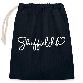 Sheffield Herzschlag Stadt England - Verschließbarer Geschenkbeutel aus Baumwolle (25x30cm) - Navy - Vorne