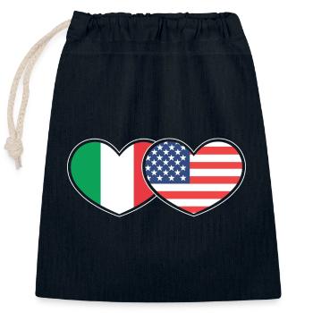 Italien - Verschließbarer Geschenkbeutel aus Baumwolle (25x30cm) - Navy - Vorne