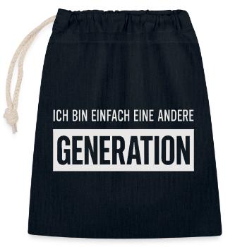 I'm just a different generation - Closable cotton gift bag (25x30cm) - navy - Front