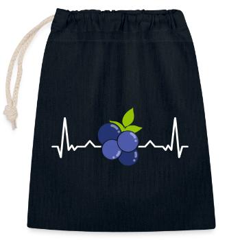 Heidelbeere Frucht Blaubeere - Verschließbarer Geschenkbeutel aus Baumwolle (25x30cm) - Navy - Vorne