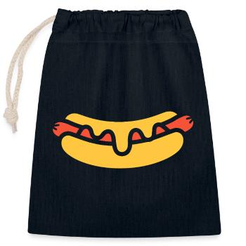 Hot dog - Closable cotton gift bag (25x30cm) - navy - Front